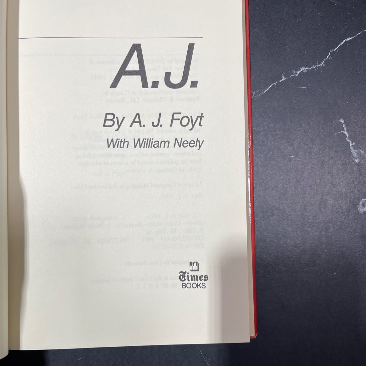 a.j. book, by A. J. Foyt, 1983 Hardcover