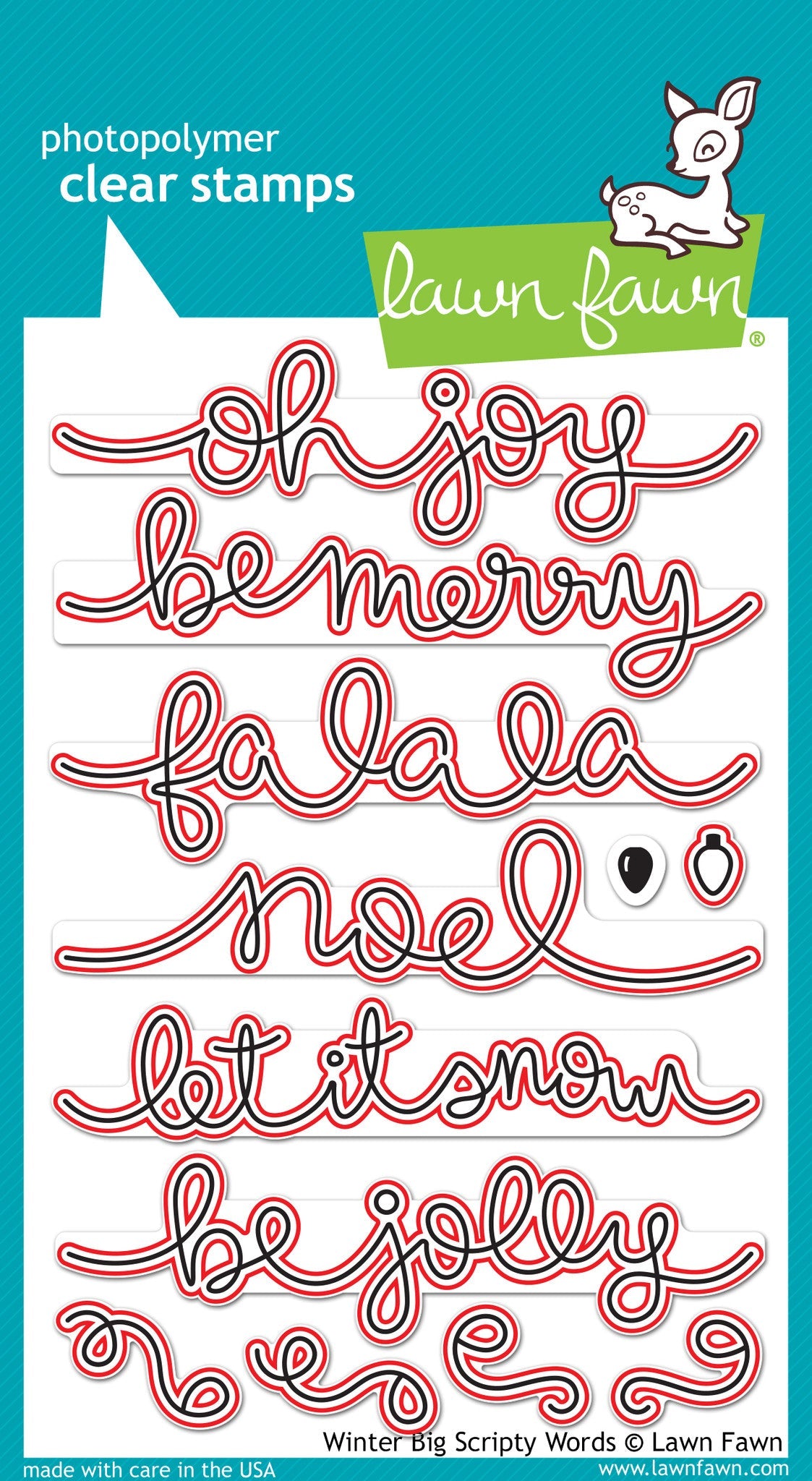 winter big scripty words lawn cuts