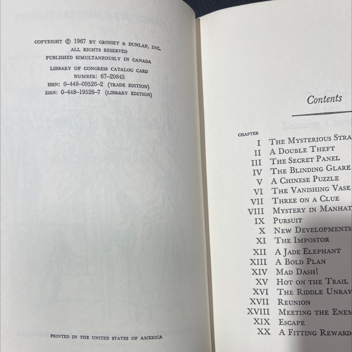 the clue of the leaning chimney book, by carolyn keene, 1967 Hardcover