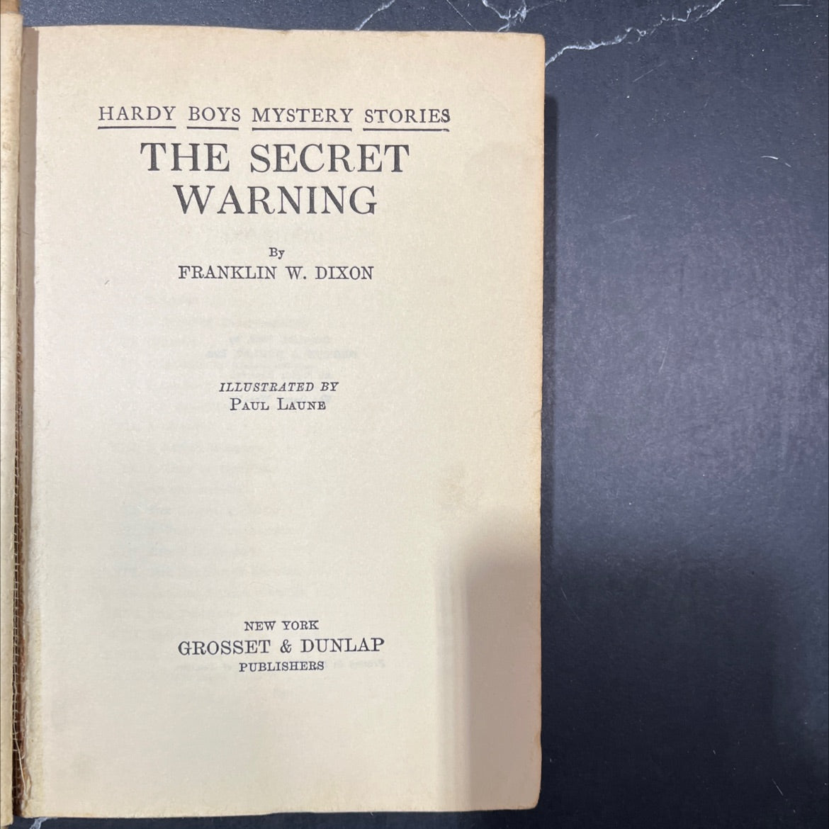 the secret warning book, by franklin w. dixon, 1938 Hardcover