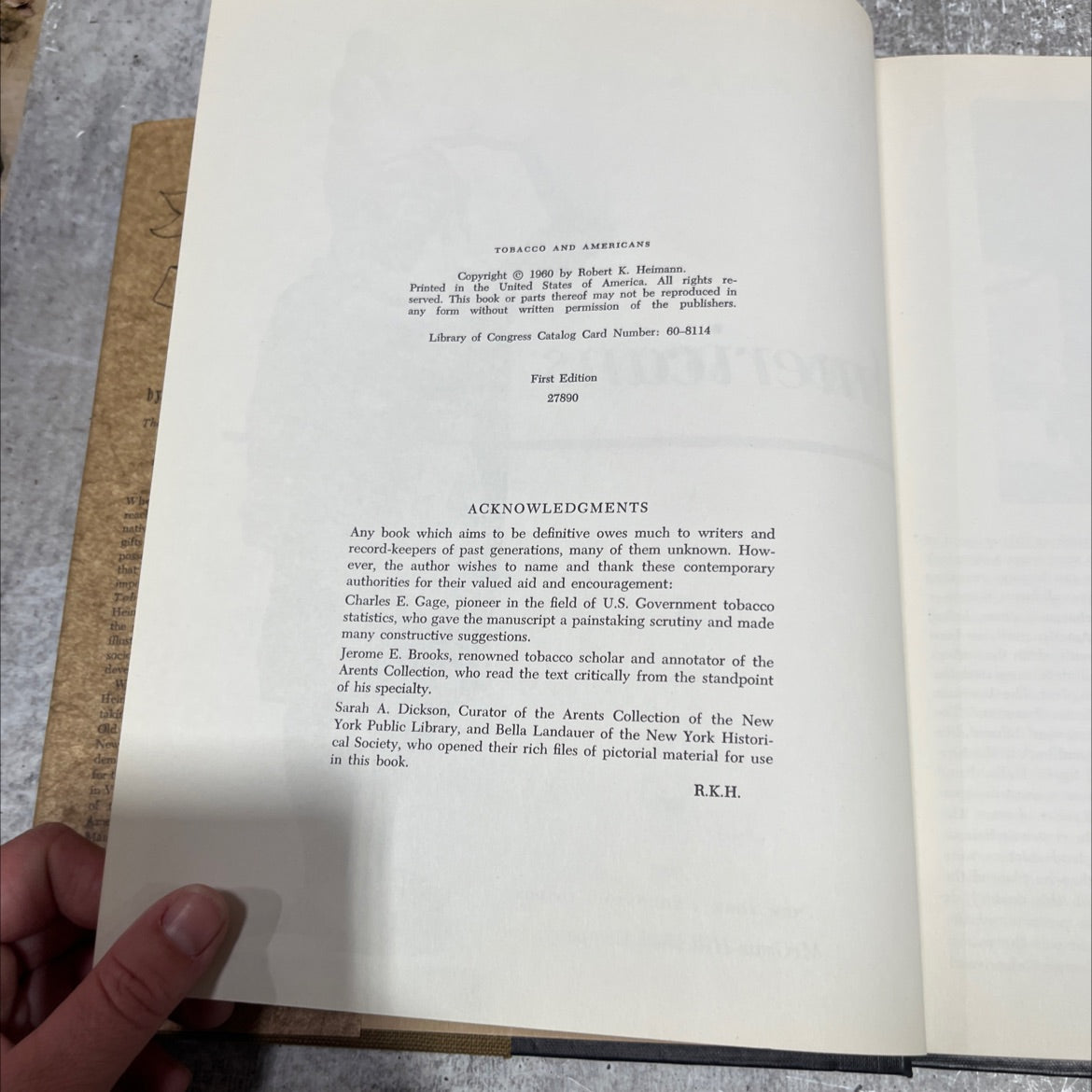 tobacco and americans book, by robert k. heimann, 1960 Hardcover